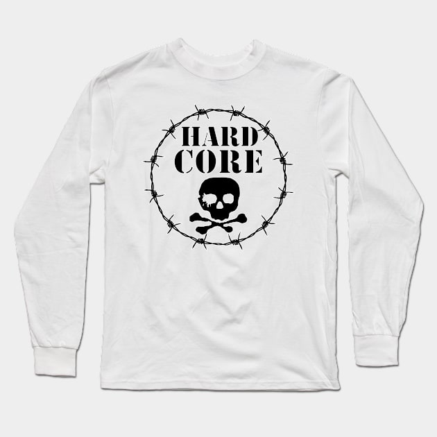 Hardcore Skull Long Sleeve T-Shirt by Brand X Graffix